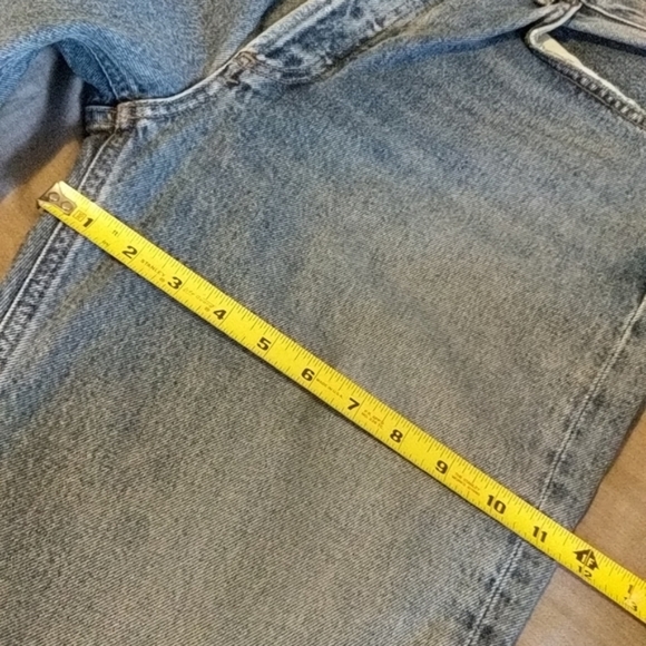 Agolde Riley High Rise Waisted Crop Cropped Organic Denim Jeans Emulsion - Picture 14 of 16